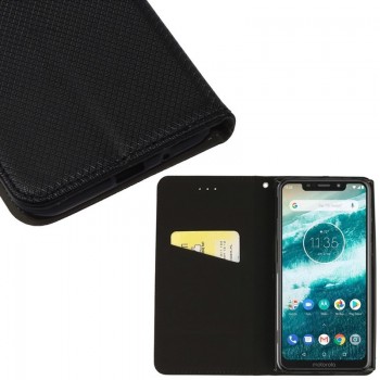 Telone atverčiamas dėklas - juodas (MOTO ONE) Telone atverčiamas dėklas - juodas (MOTO ONE)